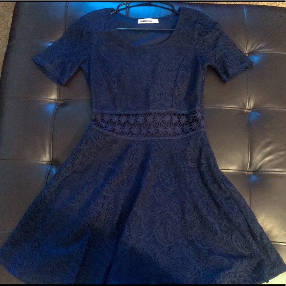 Bailey Blue Floral Lace Navy Dress